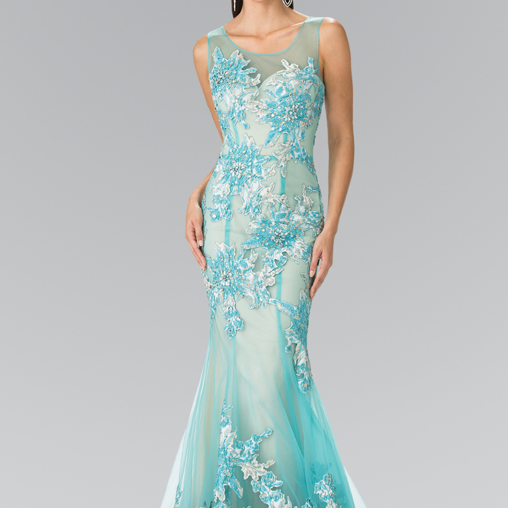 NEW TIFFANY/NUDE - Sleeveless Floor-Sweeping Prom Long Dress GL2335